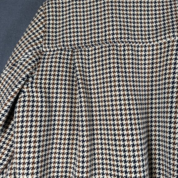 H&M Womens Large Beige Houndstooth Shirt Jacket Shacket Button Front Long Sleeve - Picture 12 of 12